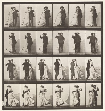 Lauta 197. Tanssiva valssi, kaksi mallia tekijältä Eadweard Muybridge