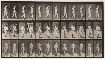 Levy 22. Kävely, korkokengät jalassa, 1872-1885 tekijältä Eadweard Muybridge
