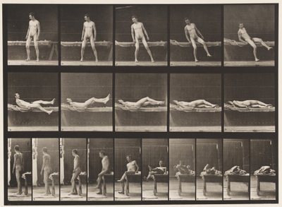 Levy 259. Sohvalla makaaminen ja kyljelleen kääntyminen, 1885 tekijältä Eadweard Muybridge