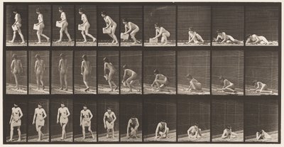 Levy 269. Nousemassa maasta sanomalehti vasemmassa kädessä, 1872-1885 tekijältä Eadweard Muybridge