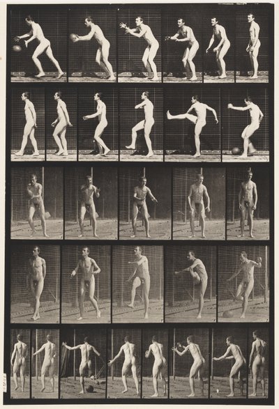 Lauta 300. Jalkapallo; pudotuspotku, 1885 tekijältä Eadweard Muybridge
