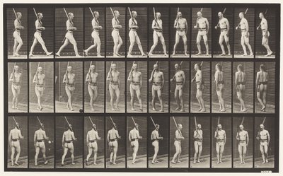 Kilpi 355. Vartiossa, käveleminen ja kääntyminen tekijältä Eadweard Muybridge