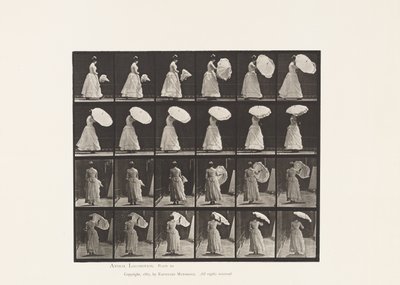 Levy 38. Kävely, avautuva päivänvarjo, 1885 tekijältä Eadweard Muybridge