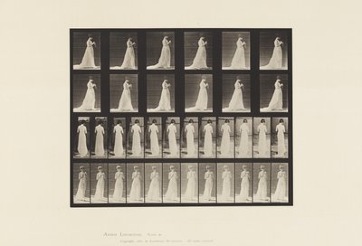 Levy 39. Kävely, kädet neulonnassa, 1872-1885 tekijältä Eadweard Muybridge