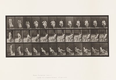 Lauta 417. WC; Istuminen ja sukkien pukeminen tekijältä Eadweard Muybridge