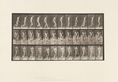 Levy 537. Jalan yksittäinen amputaatio; Hyppy kainalosauvojen kanssa tekijältä Eadweard Muybridge