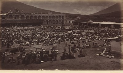 Plaza ja varakuninkaan palatsi-Antigua de Guatemala,1877 (kuva) tekijältä Eadweard Muybridge