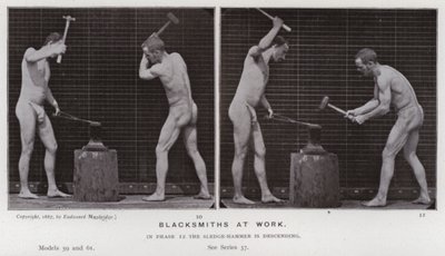 Ihmishahmo liikkeessä: Sepät työssä tekijältä Eadweard Muybridge