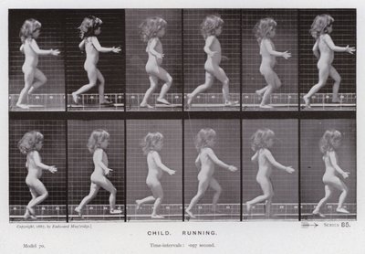 Ihmishahmo liikkeessä: Lapsi, juoksu (m/w kuva) tekijältä Eadweard Muybridge