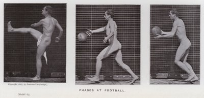 Ihmishahmo liikkeessä: Jalkapallon vaiheet (m/v kuva) tekijältä Eadweard Muybridge