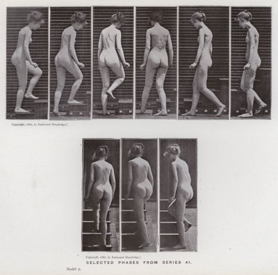 Ihmishahmo liikkeessä: valitut vaiheet sarjasta 41 (m/v kuva) tekijältä Eadweard Muybridge