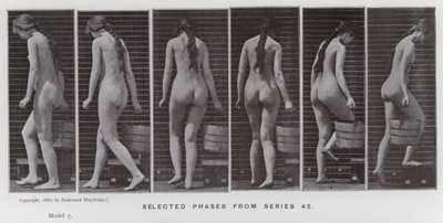 Ihmishahmo liikkeessä: valitut vaiheet sarjasta 42 (m/v kuva) tekijältä Eadweard Muybridge