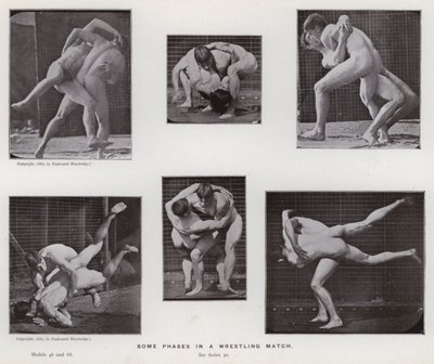 Ihmishahmo liikkeessä: Joitakin vaiheita painiottelussa tekijältä Eadweard Muybridge