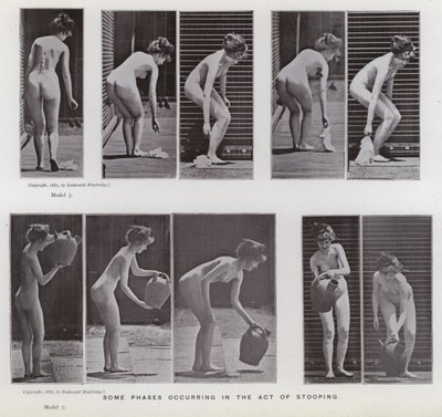 Ihmishahmo liikkeessä: Jotkin kumartumisen vaiheet tekijältä Eadweard Muybridge