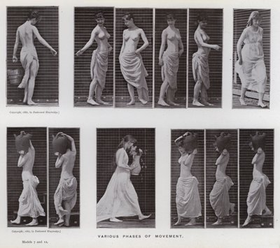 Ihmishahmo liikkeessä: liikkeen eri vaiheita (m/w kuva) tekijältä Eadweard Muybridge
