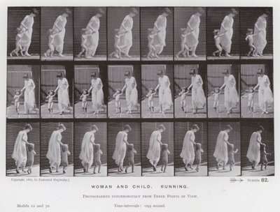 Ihmishahmo liikkeessä: Nainen ja lapsi, Juokse tekijältä Eadweard Muybridge
