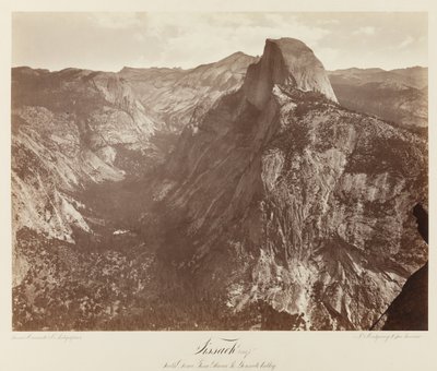 Tissack, South Dome Glacier Pointista, Yosemite Valley #73, n. 1872 (mammuttilevy-albumiprintti) tekijältä Eadweard Muybridge