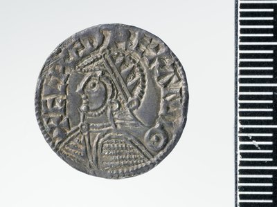 Penny of Æthelred II, Lontoon rahapaja, 978 (hopea) (numeron 3706819 kääntöpuoli) tekijältä Ealdgar Ealdgar