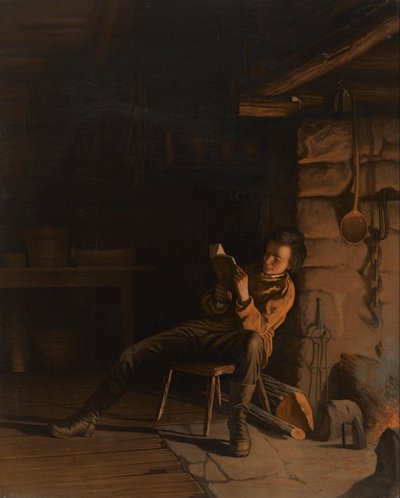 Lincolnin lapsuus. (Ilta hirsimökissä.) tekijältä Eastman Johnson