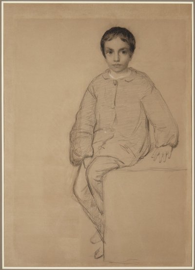 Istuva poika tekijältä Eastman Johnson