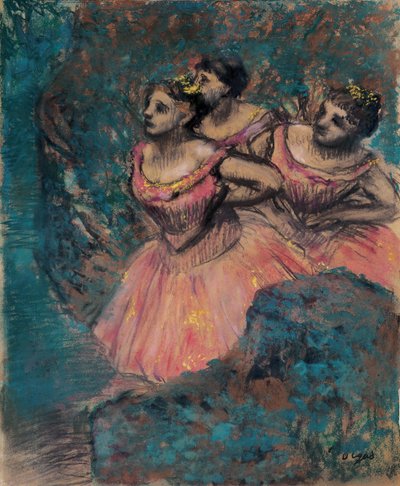 Kolme tanssijaa punaisessa puvussa tekijältä Edgar Degas