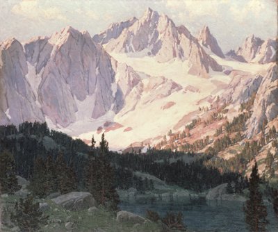 Järvi High Sierrassa (öljy) tekijältä Edgar Alwin Payne