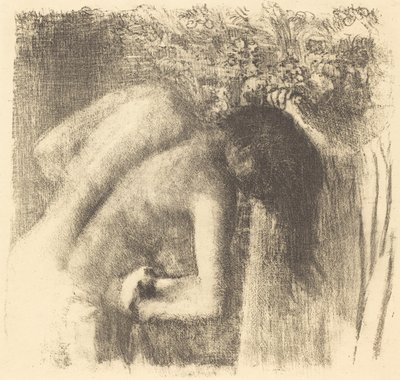 Kylvyn jälkeen Poistuminen kylvystä Iso lautanen, n. 1891. tekijältä Edgar Degas