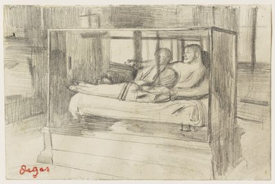 Louvressa: Etruskien sarkofagi, n. 1879 tekijältä Edgar Degas