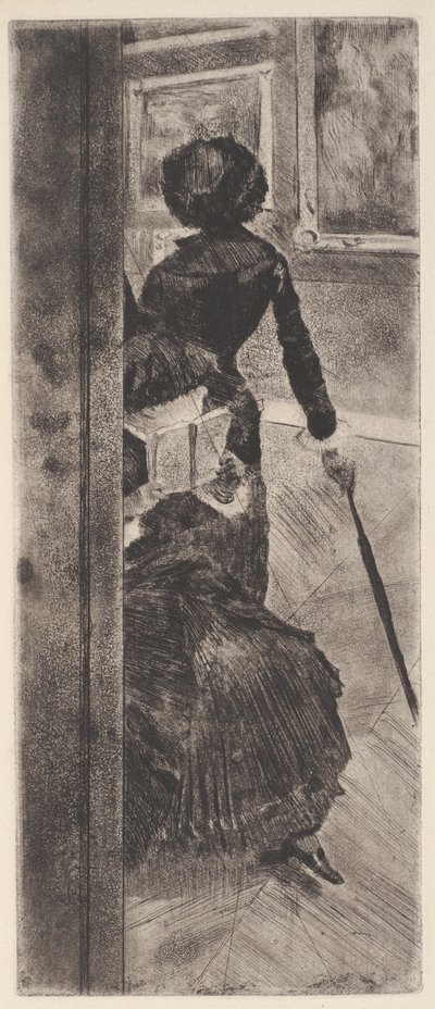 Louvressa: maalaus (Mary Cassatt) (etsaus ja akvatinta) tekijältä Edgar Degas