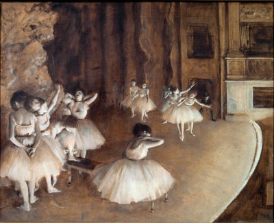 Balettiharjoitukset lavalla tekijältä Edgar Degas