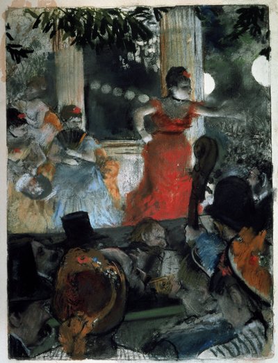 Kahvilakonsertti Les Ambassadeursissa Edgar Degasin (1834-1917) maalaus 1877 Koko 37x27 cm Lyon, Kuvataidemuseo tekijältä Edgar Degas