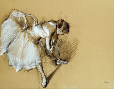 Dancer Adjusting her Shoe, n. 1890 tekijältä Edgar Degas