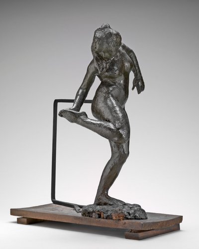 Tanssija katselee oikean jalkansa pohjaa, c. 1890-luku. tekijältä Edgar Degas