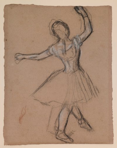 Tanssijatar näyttämöllä ja liikkeessä tekijältä Edgar Degas