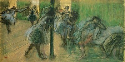 Tanssijat harjoittelemassa (pastelli) tekijältä Edgar Degas
