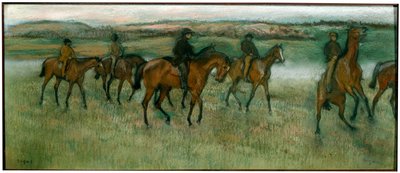 Kilpahevosten harjoitteleminen, c1880. tekijältä Edgar Degas