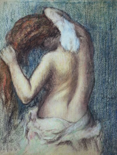 Nainen wc:ssä, n. 1895 (pastelli paperille) tekijältä Edgar Degas