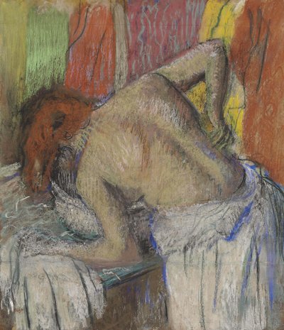 Nainen pyyhkii selkänsä, c. 1895. tekijältä Edgar Degas