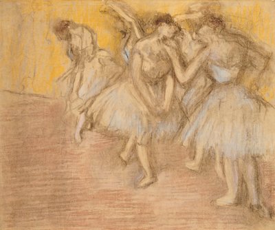 Viisi tanssijaa lavalla, n. 1906-08 tekijältä Edgar Degas