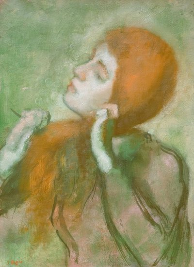 Nainen kampaamassa tekijältä Edgar Degas
