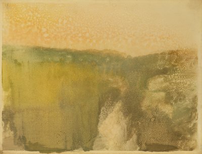 Vihreä maisema, n.1890 (monotypia paperille) tekijältä Edgar Degas