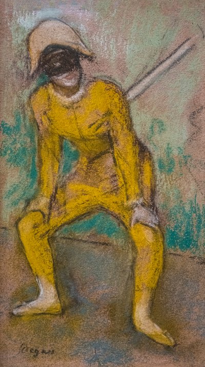 Harlekiini. Noin 1884. Pastelli paperille. tekijältä Edgar Degas