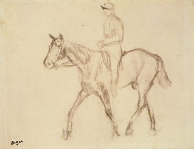 Hevonen ja Jockey tekijältä Edgar Degas