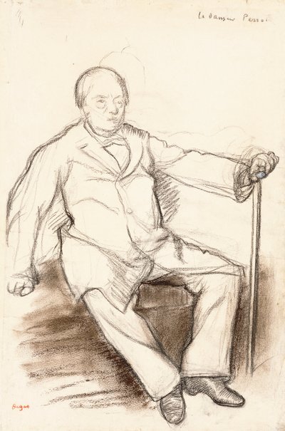 Jules Perrot, opiskelu The Dancer Perrotille, istuu, n. 1880 tekijältä Edgar Degas