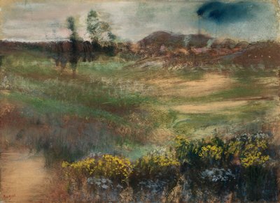 Maisema savupiippujen kanssa tekijältä Edgar Degas