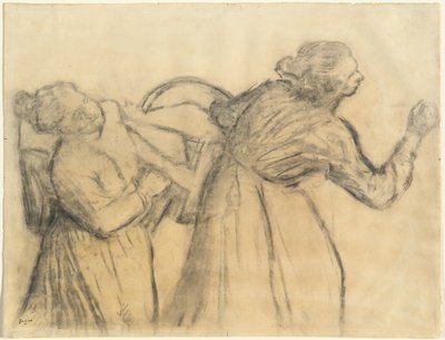 Pesula, joka kantaa liinavaatteet, c. 18851895. tekijältä Edgar Degas