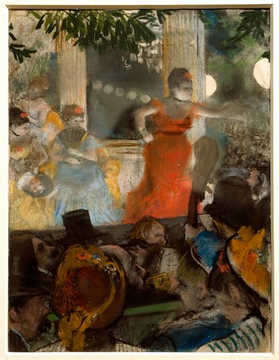 Kahvilakonsertti, lähettiläiden pastellimaalaus Edgar Degasin (1834-1917) 1876 su. 0,36 x 0,28 m Lyon. Kuvataidemuseo tekijältä Edgar Degas