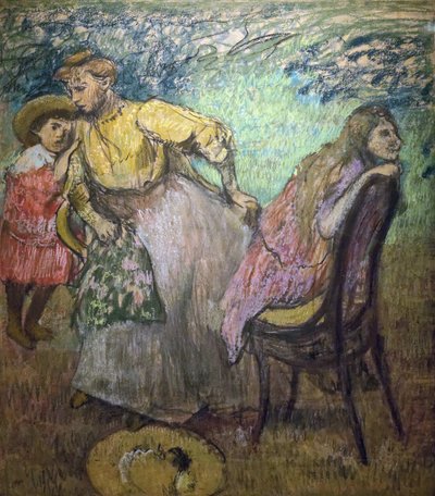 Madame Alexis Rouart ja hänen lapsensa (n. 1905). Edgar Degas (1834-1917). Pastellia ja hiiltä kuultopaperille, joka on kokonaan kiinni pahvissa. Musee des Beaux-Arts de la Ville de Paris, Petite Palais. tekijältä Edgar Degas