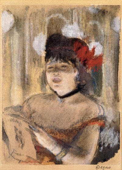 Mademoiselle Dumay, laulaja, n. 1879 tekijältä Edgar Degas