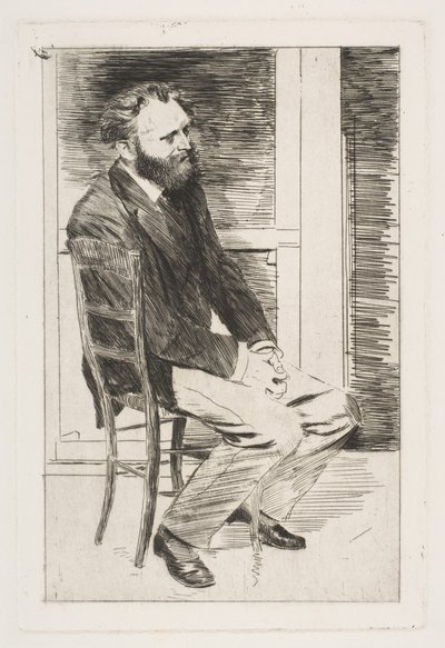 Manet istuu, käännetty oikealle, 1864-65. tekijältä Edgar Degas